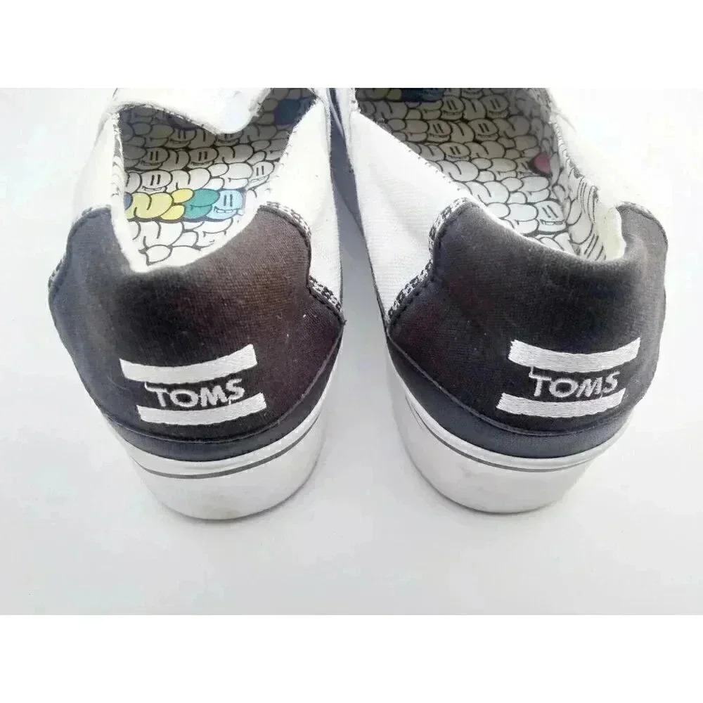Toms Alpargata Boardwalk Womens Loafer Flats Size 9. 5 White Black Canvas - Picture 5 of 5